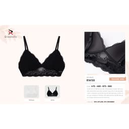 Thumbnail Áo lót ren nữ ROSABELLA thiết kế chui đầu, không gọng và phần đệm mút siêu mỏng 0.2cm RW59 1