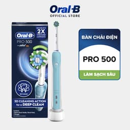 Thumbnail Bàn Chải Điện ORAL-B Loại Bỏ Thêm Đến 100% Mảng Bám Pro 500 D16.513 - Hộp 1 Cái 1