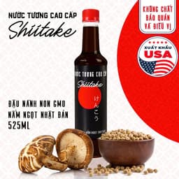 Thumbnail Nước tương cao cấp Shiitake lên men tự nhiên từ đậu nành và nấm ngọt Shiitake, chai nhựa Làng Chài Xưa 1