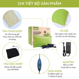 Thumbnail Gối Thảo Dược Chườm Nóng Hapaku, Giảm Đau Vai Gáy, Nhức Mỏi Lưng Bụng, Giảm Đau Bụng Kinh 4