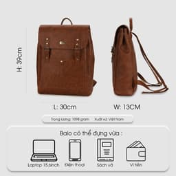 Thumbnail Balo Laptop Da Nam Nữ Cao Cấp IDIGO UBP2-6031, Balo Công Sở Nắp Gập Thời Trang Đựng Laptop 15.6 inch 1