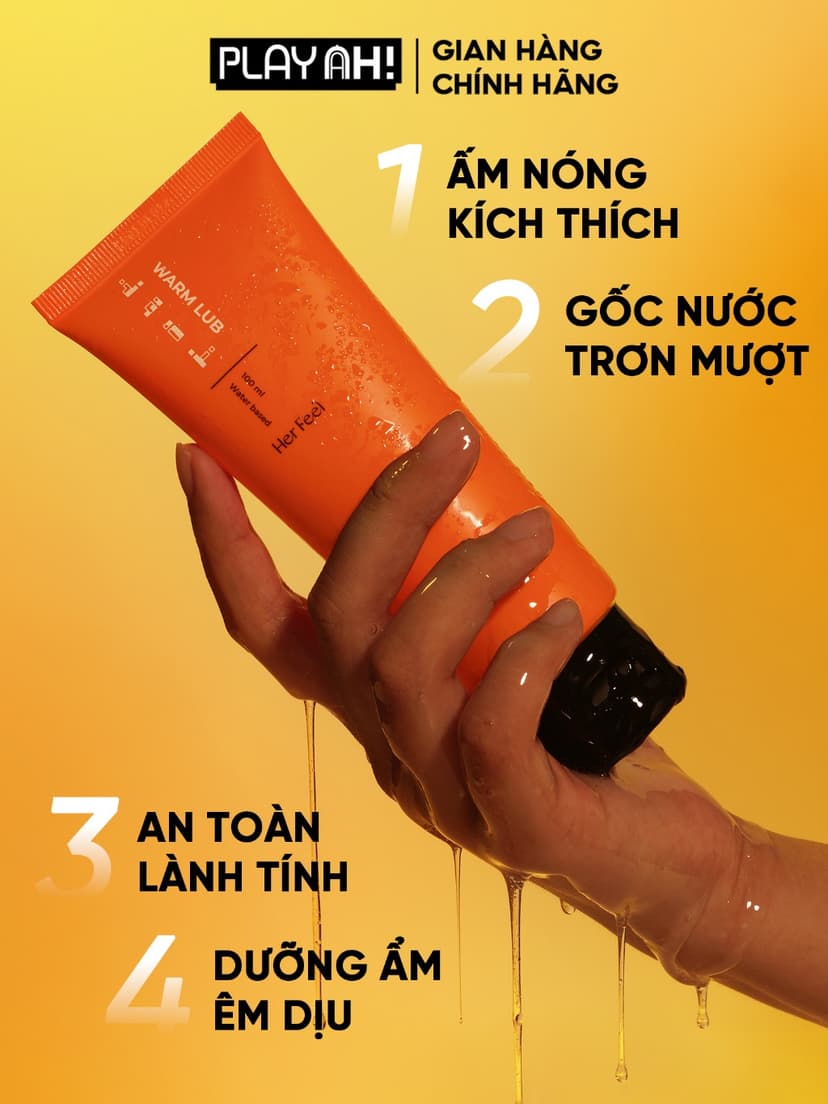 Ảnh Gel Bôi Trơn Gốc Nước PlayAh! Her Feel Warm Lub Dạng Ấm Nóng 100ml 1
