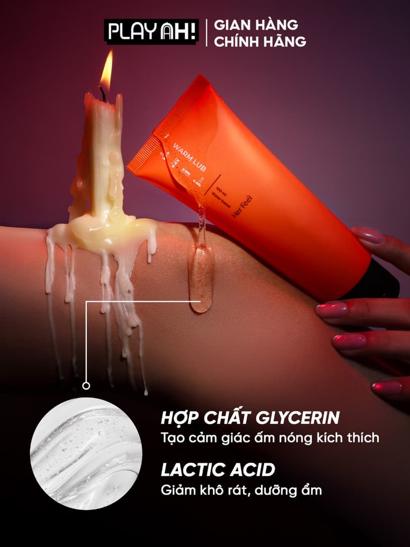 Ảnh Gel Bôi Trơn Gốc Nước PlayAh! Her Feel Warm Lub Dạng Ấm Nóng 100ml 2