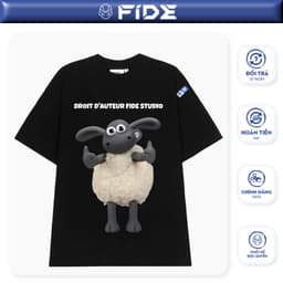 Thumbnail Áo thun FIDE Cừu Shaun phông trơn nam nữ cổ tròn unisex SHAUN 07 1