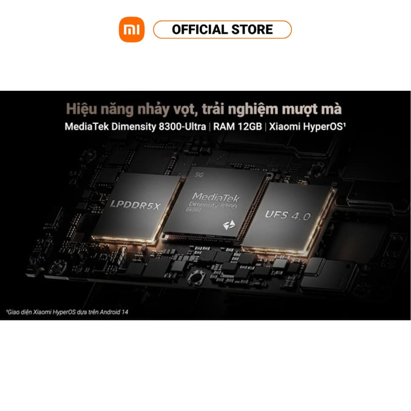 Ảnh Điện thoại thông minh Xiaomi 14T (12+512GB) | Cảm biến ảnh Sony IMX906 | MD 8300 | Pin 5000mAh 4