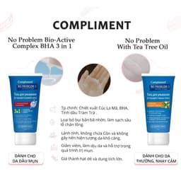 Thumbnail Sữa Rửa Mặt Compliment No Problem ngăn ngừa mụn sạch sâu 200ml 3