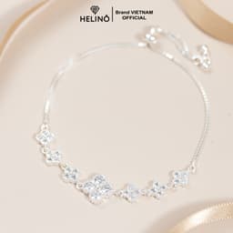 Thumbnail Lắc tay bạc nữ HELINO dây rút dải hoa đính đá xinh xắn V22 4
