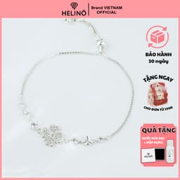 Thumbnail Lắc tay bạc nữ HELINO cỏ bốn lá may mắn đính đá bản dây rút V33 4