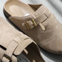 Thumbnail Dép Nam Suede Clogs Mules Beige, Chất Liệu Quai Dép Da Lộn, Đế Dép Đế Chấu Thoải Mái, DE0014, SOMEHOW 3