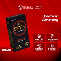 Thumbnail Bao cao su gân gai Lifestyles SKYN Intense, bao cao su siêu mỏng, nonlatex cao cấp H10 bcs 2
