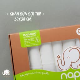 Thumbnail 4 Hộp khăn sữa sợi tre Organic Cotton Mềm mại Nappi (6 chiếc/hộp) 3