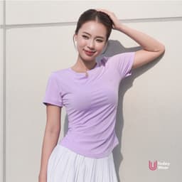 Thumbnail Áo tập gym yoga nữ Slimfit Tee cổ V ngắn tay chất liệu co giãn thấm hút mồ hôi Today U Wear 4