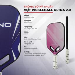 Thumbnail Vợt Pickleball KUNO Ultra 2.0 Vợt Công Thủ Toàn Diện, Carbon T700, Dòng Vợt Đúc Ép Nóng Cao Cấp 1