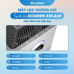 Thumbnail Máy Lọc Không Khí Kosmen KM-A65 Lọc Bằng Ion âm - Hàng Chính Hãng BH 24 Tháng 4