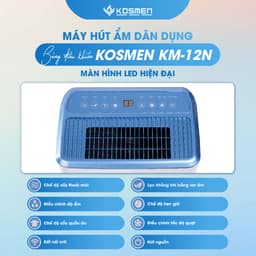 Thumbnail Máy Hút Ẩm Dân Dụng Kosmen KM-12N Công Suất 12 lít/ngày - Hàng Chính Hãng BH 24 Tháng 4