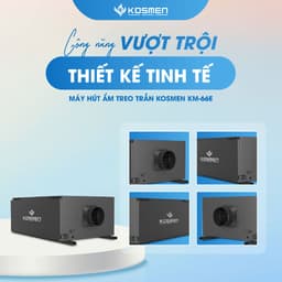 Thumbnail Máy Hút Ẩm Âm Trần Kosmen KM-66E Màn Hình Cảm Ứng Kỹ Thuật Số - Hàng Chính Hãng BH 24 tháng 3