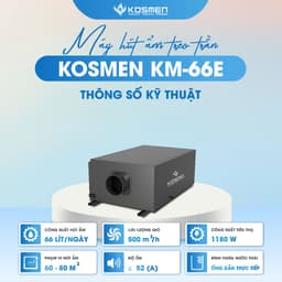Thumbnail Máy Hút Ẩm Âm Trần Kosmen KM-66E Màn Hình Cảm Ứng Kỹ Thuật Số - Hàng Chính Hãng BH 24 tháng 1