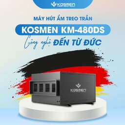 Thumbnail Máy Hút Ẩm Âm Trần Kosmen KM-480DS Công Suất 480 lít/ngày - Hàng Chính Hãng BH 24 Tháng 4