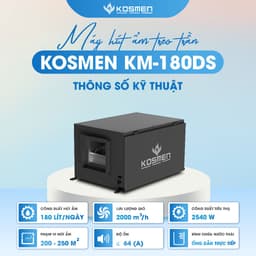 Thumbnail Máy Hút Ẩm Âm Trần Kosmen KM-180DS Công Suất 180 lít/ngày - Hàng Chính Hãng BH 24 tháng 2