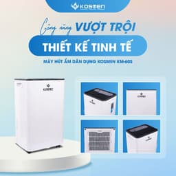 Thumbnail Máy Hút Ẩm Kosmen KM-60S Công Suất 60 lít/ngày, Công Nghệ Ion Âm - Hàng Chính Hãng 3