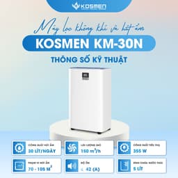 Thumbnail Máy Lọc Không Khí Và Hút Ẩm Kosmen KM-30N, Lọc Chuyên Sâu, Kết Nối Wifi Bằng App - Hàng Chính Hãng 2
