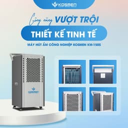 Thumbnail Máy Hút Ẩm Công Nghiệp Kosmen KM-150S Phù hợp diện tích 200m² - Hàng Chính Hãng Bảo Hành 24 Tháng 4
