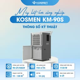 Thumbnail Máy Hút Ẩm Công Nghiệp Kosmen KM-90S Dung Tích Bình Nước 8L - Hàng Chính Hãng Bảo Hành 24 Tháng 2