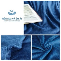 Thumbnail Mền tuyết NIN House - Dark Blue siêu mềm mịn nhiều kích cỡ 2