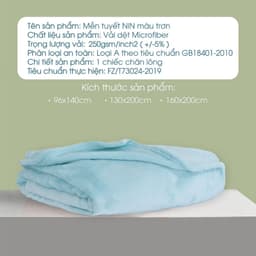 Thumbnail Mền tuyết NIN House Aqua màu xanh da trời 1m3 và 1m6 siêu mềm mịn nhiều kích cỡ phù hợp đi du lịch 1