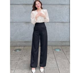 Thumbnail Quần tây ống rộng công sở nữ EMIX dáng dài khoá sườn cạp cao, chất tuyết mưa mềm mịn 030/P0/K34 1