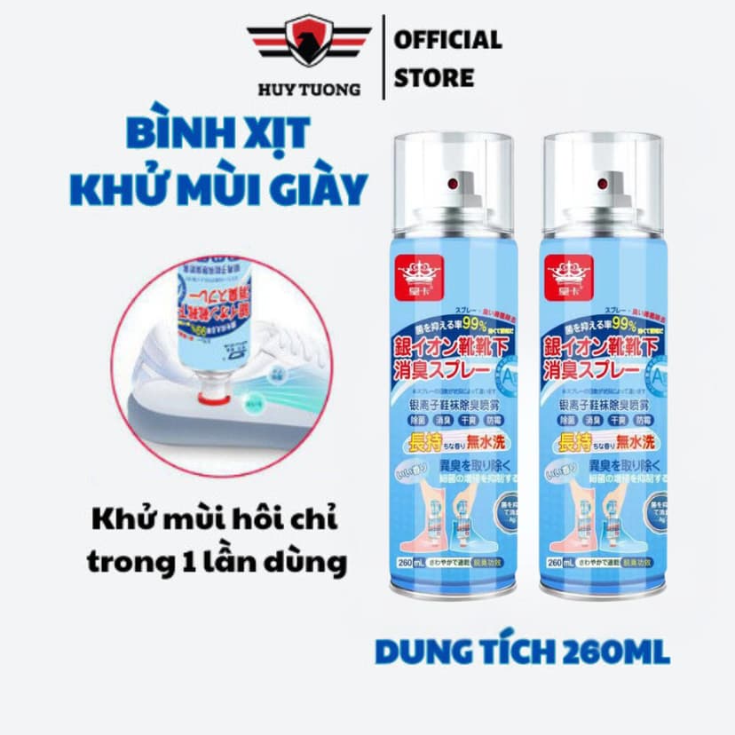 Ảnh Combo 5 chai xịt khử mùi hôi giày dép Nano bạc, xịt khử mùi hôi chân khó chịu lên đến 24h - dung tích 260ml 2