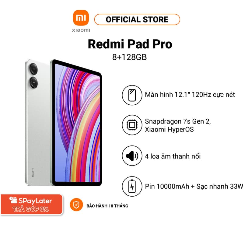 Ảnh Máy tính bảng Redmi Pad Pro (8+128GB) | Màn hình 12,1" 120Hz 2,5K | SD 7sGen2 | Pin 10000mAh 2