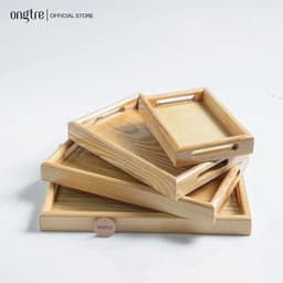Thumbnail Bộ khay gỗ tần bì thành cao đa năng có tay cầm ONGTRE dùng cho nhà hàng, khách sạn, resort 1