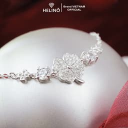 Thumbnail Lắc tay bạc nữ HELINO cỏ bốn lá đính đá và charm cao cấp trang sức cá tính V35 4