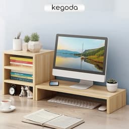 Thumbnail Kệ Màn Hình Kèm Kệ Sách 3 Tầng Để Bàn Làm Việc Thương Hiệu KEGODA KDB09 3