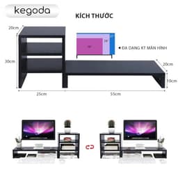 Thumbnail Kệ Màn Hình Kèm Kệ Sách 3 Tầng Để Bàn Làm Việc Thương Hiệu KEGODA KDB09 2