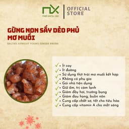 Thumbnail Gừng Non Sấy Dẻo Phủ Mơ Muối Nam Xanh Túi 40g 3