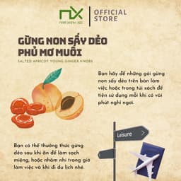 Thumbnail Gừng Non Sấy Dẻo Phủ Mơ Muối Nam Xanh Túi 40g 2