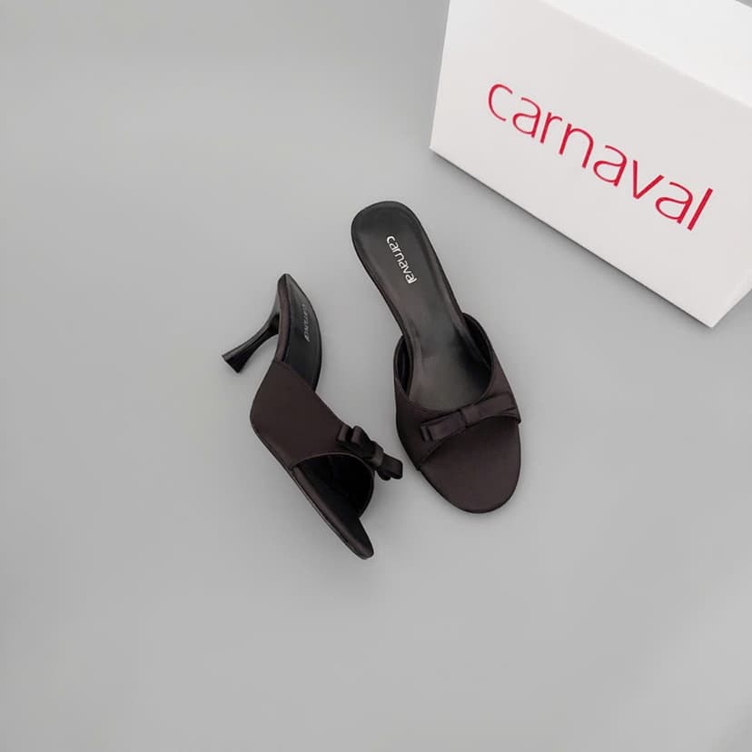 Ảnh Dép Cao Gót Nữ Carnaval Gót Cao 7cm - 9cm Siêu Tôn Dáng Quai Ngang Trang Trí Nơ Siêu Xinh - VS91 4