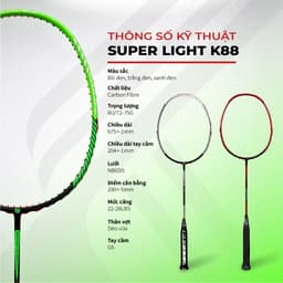 Thumbnail Vợt cầu lông KUNO chính hãng, chất liệu full carbon cao cấp, 6U nhẹ 72g, vợt công thủ toàn diện, dễ chơi, căng sẵn 11kg 3