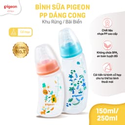 Thumbnail Bình Sữa Pigeon PP Dáng Cong Cổ Hẹp 150ml/250ml - Hình Họa Tiết 1