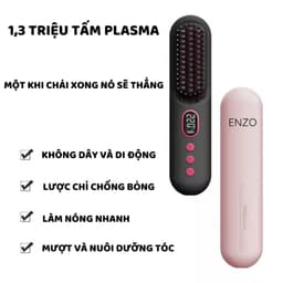 Thumbnail Lược điện không dây cao cấp ENZO, công nghệ ion âm, chăm sóc tóc bóng mượt tự nhiên, tạo kiểu đa năng 3