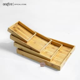 Thumbnail Khay trà tre ONGTRE hình chữ nhật có tay cầm, thành cao, đã xử lý mối mọt cong vênh 3