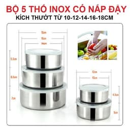 Thumbnail Bộ 5 hộp Inox đựng thức ăn nhiều kích cỡ có nắp đậy kín 4