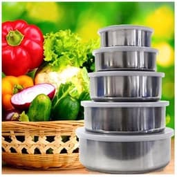 Thumbnail Bộ 5 hộp Inox đựng thức ăn nhiều kích cỡ có nắp đậy kín 1