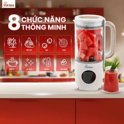 Thumbnail Máy Xay Nấu Sữa Hạt 8in1 VIFIBA Chính Hãng, Máy Làm Sữa Hạt 10 Lưỡi Dao, Dung Tích 1L VE14 2