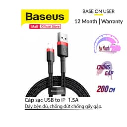 Thumbnail Cáp sạc nhanh, siêu bền Baseus Cafule USB dùng cho 6/7/8/10/11/12/13/14Pro Max dài 1m/2m/3m 1