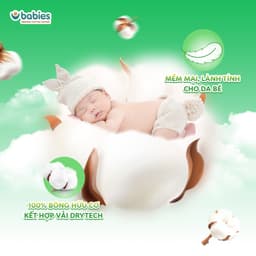 Thumbnail Tã/Bỉm BABIES ORGANIC ECO Siêu Mềm Mịn, Mỏng Thoáng, Lô Hội Ngừa Hăm Bí,Thương Hiệu Bỉm Việt - Size NB/S/M/L/XL/2XL/3XL 3