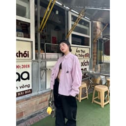 Thumbnail HADES Striped Pink Shirt - HADES Brand chính hãng Áo sơ mi dài tay cotton unisex 4