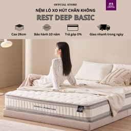 Thumbnail NỆM LÒ XO TÚI HÚT CHÂN KHÔNG Cao Cấp SAMICK REST DEEP BASIC Cao 26cm  - Nâng đỡ cơ thể 1